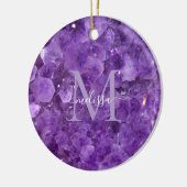 Amethyst Birthstone Monogram Personalisiert Name Keramik Ornament (Links)
