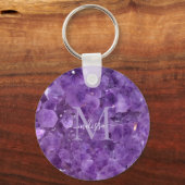 Amethyst Birthstone Monogram Personalisiert Name Schlüsselanhänger (Vorderseite)