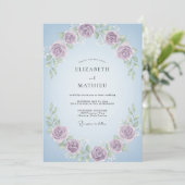 Amethyst Blauring Hochzeit Einladung (Stehend Vorderseite)