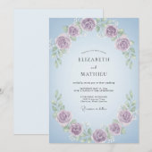 Amethyst Blauring Hochzeit Einladung (Vorne/Hinten)