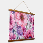 Amethyst Bloom Rhapsody Botanical Wandteppich Mit Holzrahmen (Gewinkelt)