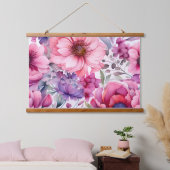 Amethyst Bloom Rhapsody Botanical Wandteppich Mit Holzrahmen (Schlafzimmer)