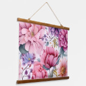 Amethyst Bloom Rhapsody Botanical Wandteppich Mit Holzrahmen (Gewinkelt)