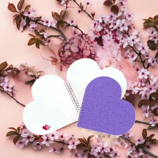 Amethyst Blossom Herz Notizblock