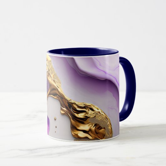 Amethyst & Blush Marble with Liquid Gold Tasse (VorderseiteRechts)