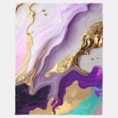 Amethyst & Blush Marmor mit flüssigem Gold Fleecedecke (Vorderseite)