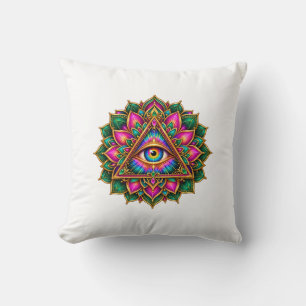 Amethyst-Blüten-Wurfpillow mit Auge Kissen