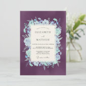 Amethyst-Blütenhochzeit Einladung (Stehend Vorderseite)