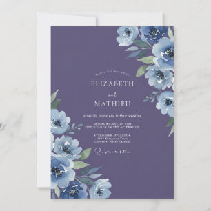 Amethyst-Braunwurz-Blütenhochzeit Einladung