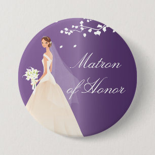 Amethyst Braut-Matronen-EhrenBrautparty-Knopf Button