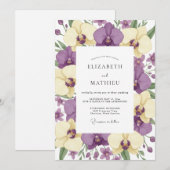 Amethyst-Butter-Orchideen-Hochzeit Einladung (Vorne/Hinten)
