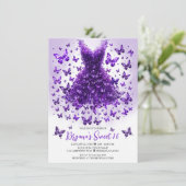 Amethyst Butterfly Dress Februar Birthstone Einladung (Stehend Vorderseite)