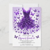 Amethyst Butterfly Dress Februar Birthstone Einladung (Vorderseite)
