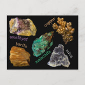 Amethyst Copper Malachite Barite Mica Minerals db2 Postkarte (Vorderseite)