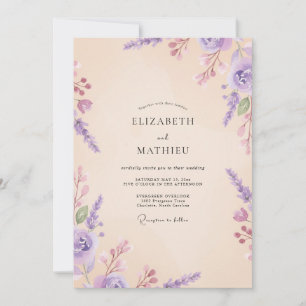 Amethyst Creme Wisteria Hochzeit Einladung