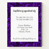 Amethyst Crystal Ball Glitzer Medium Clairvoyant Notizblock (Rückseite)