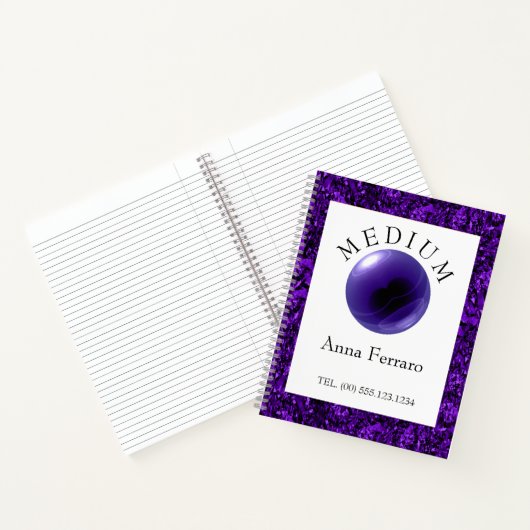 Amethyst Crystal Ball Glitzer Medium Clairvoyant Notizblock (Innenseite)