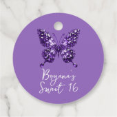 Amethyst Crystal Butterfly Februar Birthstone Geschenkanhänger (Rückseite)