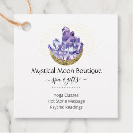 Amethyst Crystal Cluster Gold Crescent Moon Mystic Geschenkanhänger