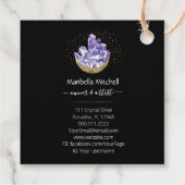 Amethyst Crystal Cluster Gold Crescent Moon Mystic Geschenkanhänger (Rückseite)