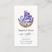 Amethyst Crystal Cluster Gold Crescent Moon Mystic Visitenkarte (Vorderseite)