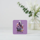 Amethyst Crystal Cluster Quadratische Visitenkarte (Stehend Vorderseite)