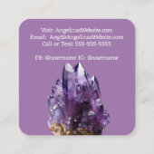 Amethyst Crystal Cluster Quadratische Visitenkarte (Rückseite)