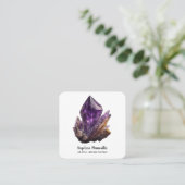 Amethyst Crystal Cluster Quadratische Visitenkarte (Stehend Vorderseite)