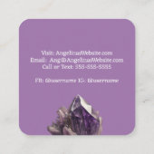 Amethyst Crystal Cluster Quadratische Visitenkarte (Rückseite)