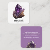 Amethyst Crystal Cluster Quadratische Visitenkarte (Vorne/Hinten)