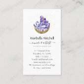 Amethyst Crystal Crescent Moon Kunde Vielen Dank Visitenkarte (Rückseite)