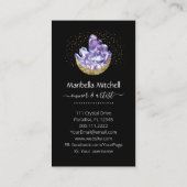 Amethyst Crystal Crescent Moon Kunde Vielen Dank Visitenkarte (Rückseite)