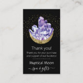 Amethyst Crystal Crescent Moon Kunde Vielen Dank Visitenkarte (Vorderseite)