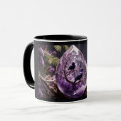Amethyst Crystal - Crows Blackbird Ravens Tasse (Vorderseite Links)
