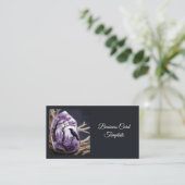 Amethyst Crystal - Crows Blackbird Ravens Visitenkarte (Stehend Vorderseite)