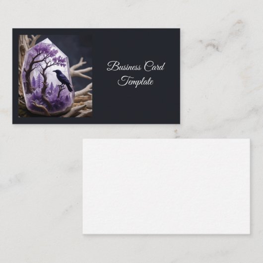 Amethyst Crystal - Crows Blackbird Ravens Visitenkarte (Vorne/Hinten)