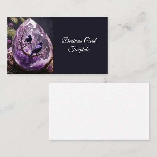 Amethyst Crystal - Crows Blackbird Ravens Visitenkarte (Vorne/Hinten)