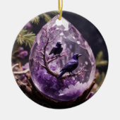 Amethyst Crystal - Crows Ravens Weihnachtsschmuck (Vorne)