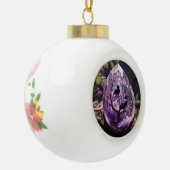 Amethyst Crystal - Crows Ravens Weihnachtsschmuck Keramik Kugel-Ornament (Links)