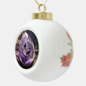 Amethyst Crystal - Crows Ravens Weihnachtsschmuck Keramik Kugel-Ornament (Rechts)