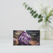 Amethyst Crystal Energy Ravens Business Card Visitenkarte (Stehend Vorderseite)