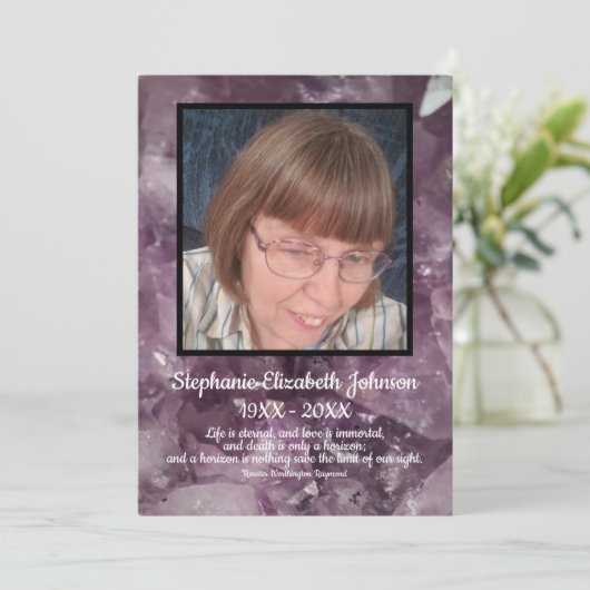 Amethyst Crystal Fotos und Zitat Programm (Stehend Vorderseite)