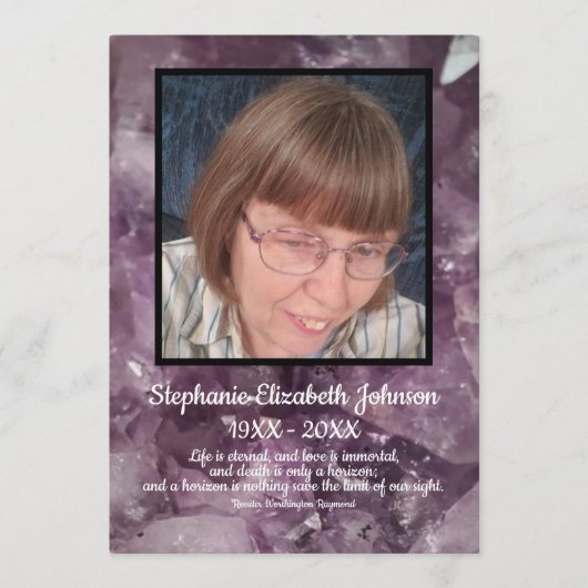 Amethyst Crystal Fotos und Zitat Programm (Vorderseite)