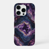 Amethyst Crystal Geode Druzy Imitats 3D Stone iPhone Hülle (Rückseite)