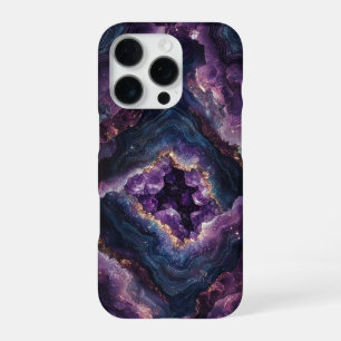 Amethyst Crystal Geode Druzy Imitats 3D Stone iPhone 16 Pro Hülle