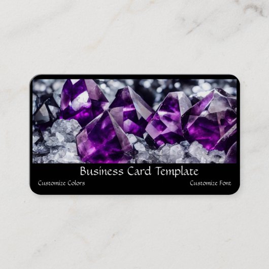 Amethyst Crystal Healing Business Card Visitenkarte (Vorderseite)
