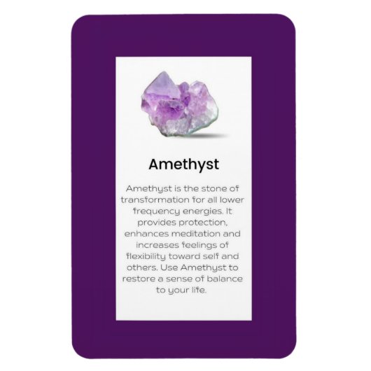 Amethyst Crystal Meaning Juwelier Display Sign Magnet (Vertikal)
