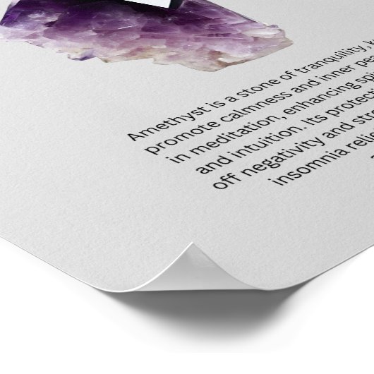Amethyst Crystal Meaning Poster (Ecke)