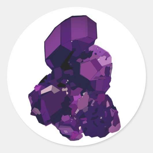 Amethyst Crystal Stone Art Sticker (Vorderseite)