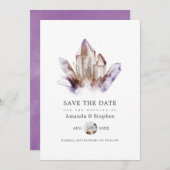 Amethyst Crystal Wedding Save The Date (Vorne/Hinten)